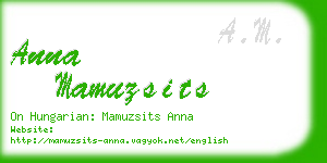 anna mamuzsits business card